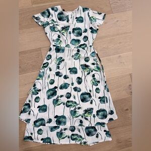 Alfani Women's Dress with Green and White Floral Pattern